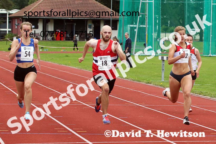 100 metres 16, NECAA Open Meeting, Morpeth, Sunday, March 23rd. David T. Hewitson/Sports for All Pics